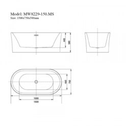 Bồn tắm đặt sàn massage 1.5m MOWOEN MW8229-150.MS