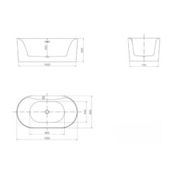 Bồn tắm đặt sàn massage 1.5m MOWOEN MW8309BHB-150