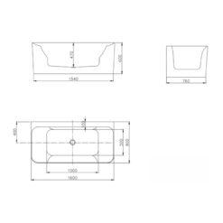 Bồn tắm đặt sàn massage 1.6m MOWOEN MW8217FB-160