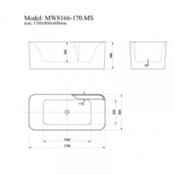 Bồn tắm đặt sàn massage 1.7m MOWOEN MW8166-170.MS