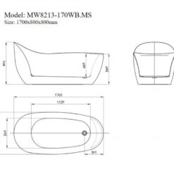 Bồn tắm đặt sàn massage 1.7m MOWOEN MW8213-170.MS