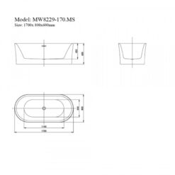 Bồn tắm đặt sàn massage 1.7m MOWOEN MW8229-170.MS