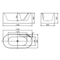 Bồn tắm đặt sàn massage 1.7m MOWOEN MW8266-170.MS