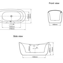 Bồn tắm đặt sàn massage 1.7m MOWOEN MW8305BFB-170.MS