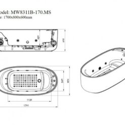 Bồn tắm đặt sàn massage 1.7m MOWOEN MW8311B-170.MS