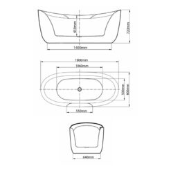 Bồn tắm đặt sàn massage 1.8m MOWOEN MW8305BFB-180.MS