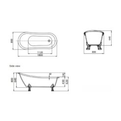 Bồn tắm đặt sàn tân cổ điển 1.8m MOWOEN MW905-180