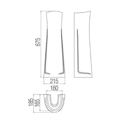 Chân chậu lavabo dài Viglacera VI1T