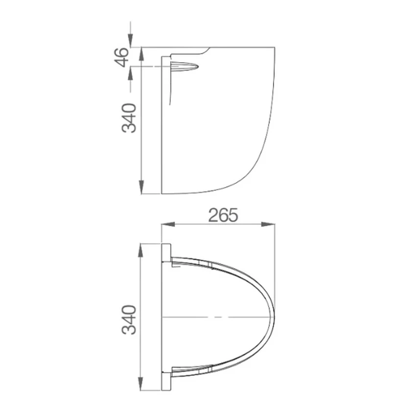 Chân chậu lavabo lửng Viglacera V39-CHAN Chân chậu lavabo lửng Viglacera V39-CHAN