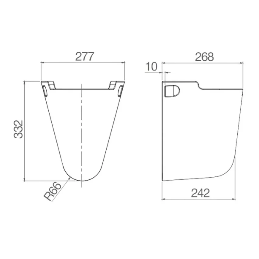 Thiết kế Chân chậu lavabo lửng Viglacera VI5-CHAN - SKU VI5-CHAN Thiết kế Chân chậu lavabo lửng Viglacera VI5-CHAN
