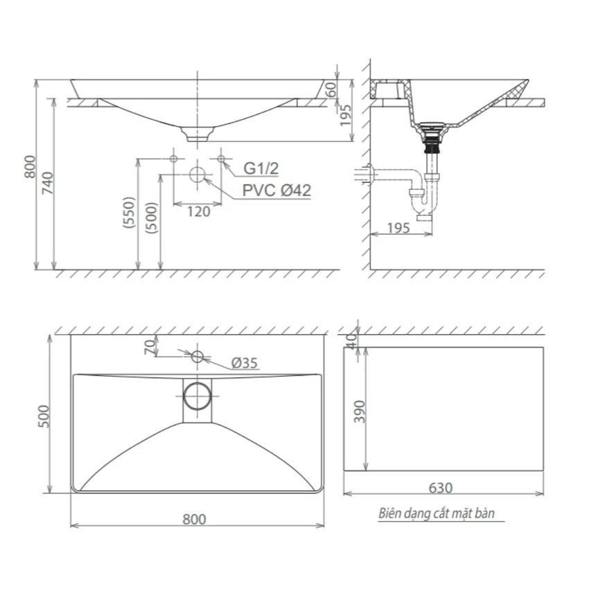 Chậu lavabo Viglacera CB68 Chậu lavabo Viglacera CB68 - Thương hiệu Hải Yến Home