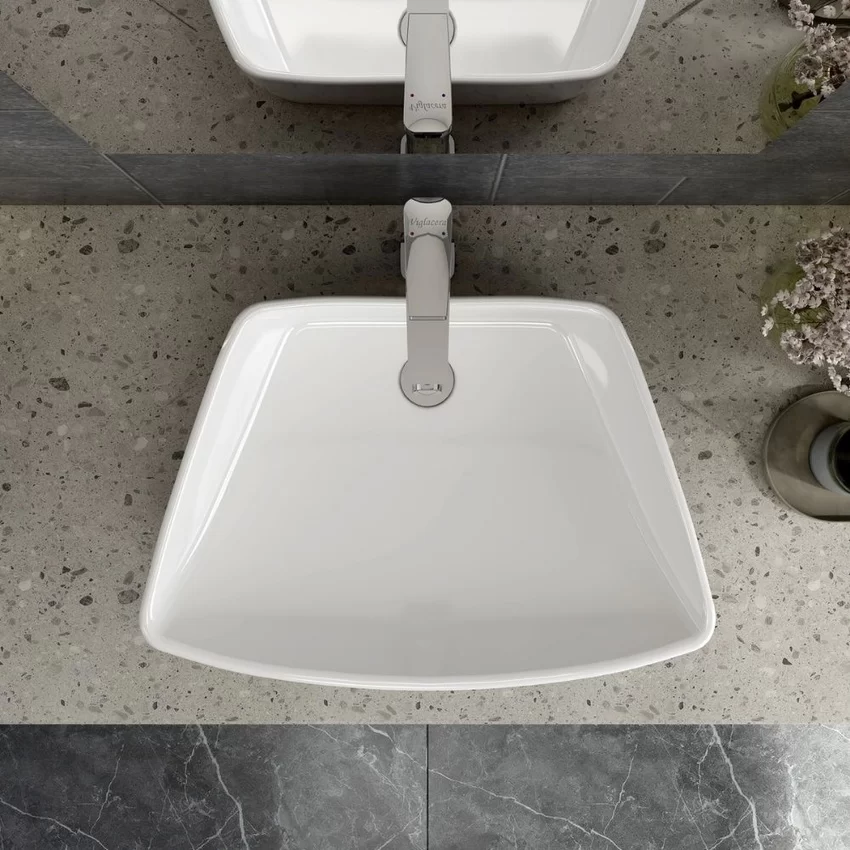 Chậu lavabo đặt bàn Viglacera CD16 trong phòng tắm Chậu lavabo đặt bàn Viglacera CD16 trong phòng tắm