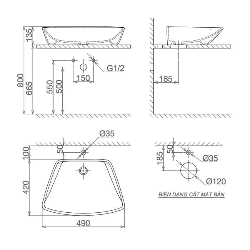 Chậu lavabo đặt bàn Viglacera CD16 trong không gian sang trọng Chậu lavabo đặt bàn Viglacera CD16 trong không gian sang trọng