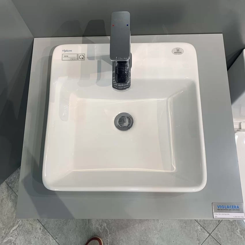 Chậu lavabo đặt bàn Viglacera V24 7 Chậu lavabo đặt bàn Viglacera V24