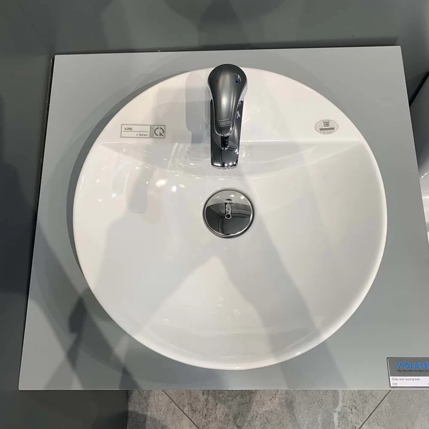 Chậu lavabo đặt bàn Viglacera V26 6 Chậu lavabo đặt bàn Viglacera V26