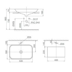 Chậu lavabo đặt bàn Viglacera V28 13 Chậu lavabo đặt bàn Viglacera V28