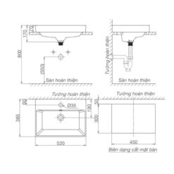 Chậu lavabo đặt bàn Viglacera V29