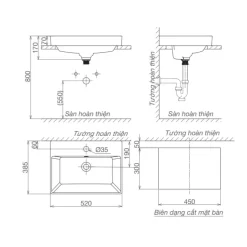 Chậu lavabo đặt bàn Viglacera V29 13 Chậu lavabo đặt bàn Viglacera V29