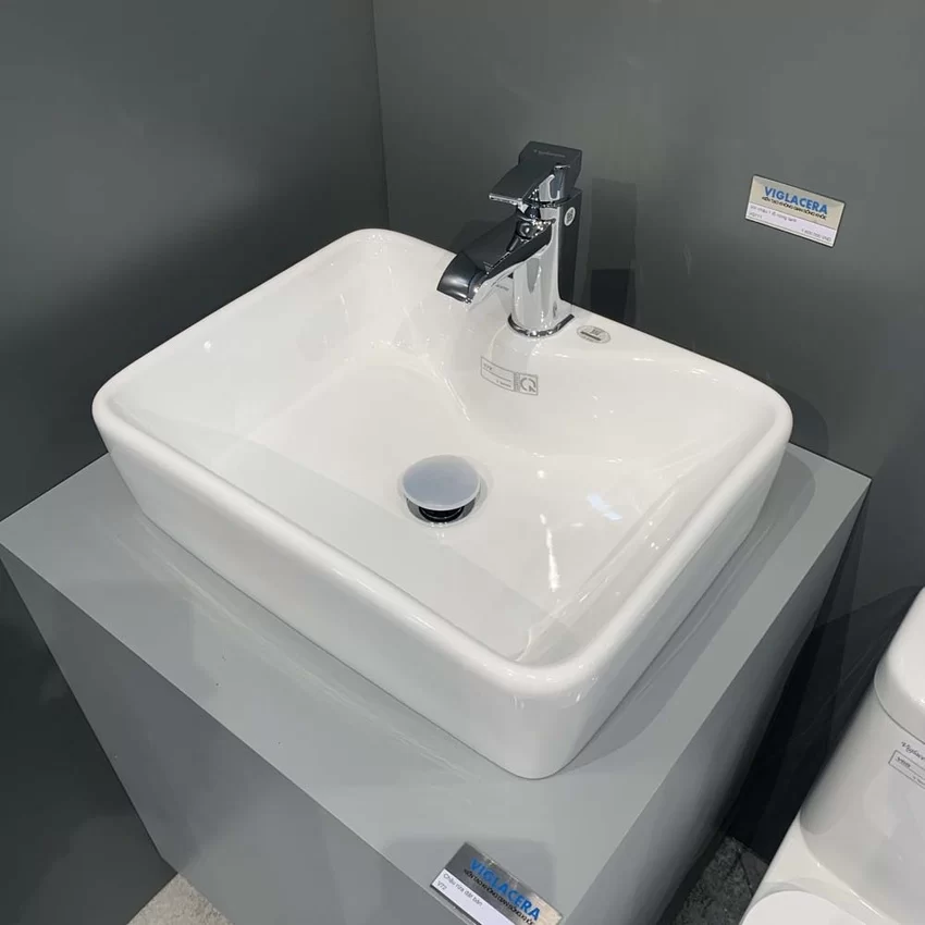 Chậu lavabo đặt bàn Viglacera V72 18 Chậu lavabo đặt bàn Viglacera V72 - SKU: V72-CHAUDATBAN