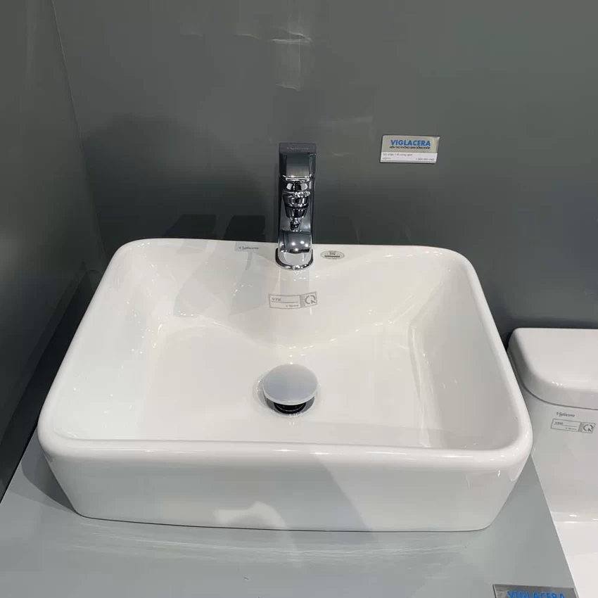 Chậu lavabo đặt bàn Viglacera V72 19 Chậu lavabo đặt bàn Viglacera V72 - SKU: V72-CHAUDATBAN