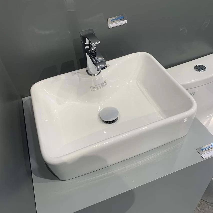 Chậu lavabo đặt bàn Viglacera V72 20 Chậu lavabo đặt bàn Viglacera V72 - SKU: V72-CHAUDATBAN