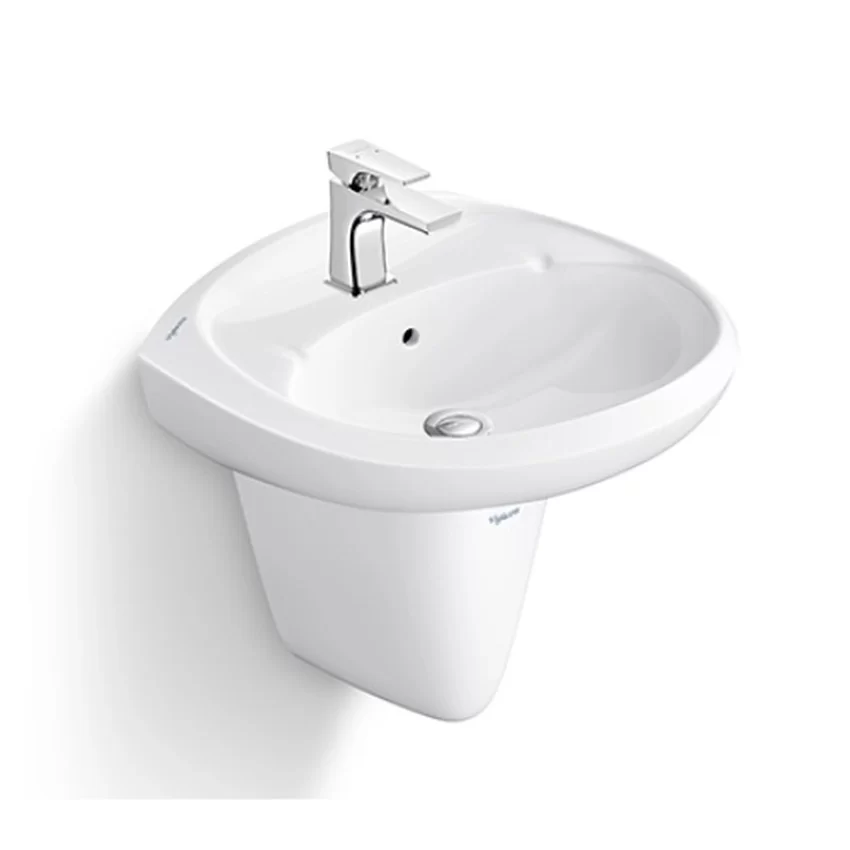 Chậu lavabo treo tường chân lửng Viglacera VTL3+VI5 Chậu lavabo treo tường chân lửng Viglacera VTL3+VI5