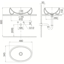 Chậu rửa Lavabo đặt bàn Viglacera CD30