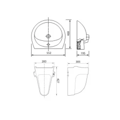 Chậu rửa lavabo treo tường Viglacera BS409