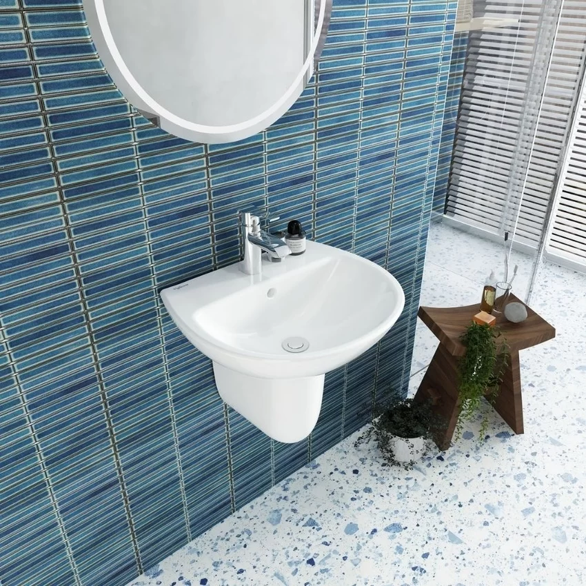 Chậu rửa lavabo treo tường Viglacera V36 chân lửng Chậu rửa lavabo treo tường Viglacera V36 chân lửng