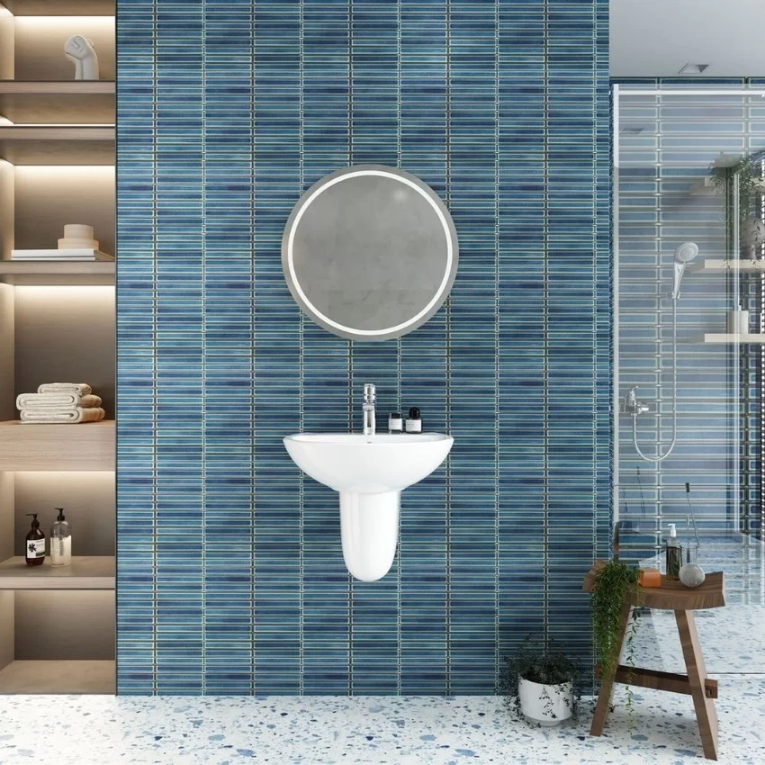 Thiết kế của chậu rửa lavabo treo tường Viglacera V36 chân lửng Thiết kế của chậu rửa lavabo treo tường Viglacera V36 chân lửng