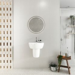 Chậu rửa lavabo treo tường Viglacera V37 chân lửng