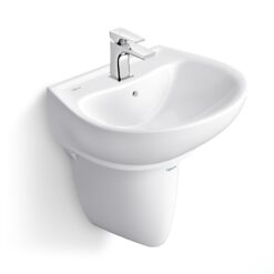 Chậu rửa lavabo treo tường Viglacera V39 chân lửng 13 Chậu rửa lavabo treo tường Viglacera V39 chân lửng