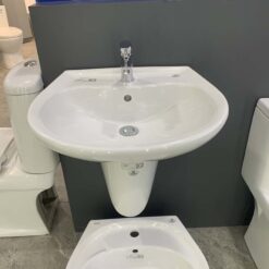 Chậu rửa lavabo treo tường Viglacera V39 chân lửng 14 Chậu rửa lavabo treo tường Viglacera V39 chân lửng