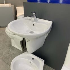 Chậu rửa lavabo treo tường Viglacera V39 chân lửng 15 Chậu rửa lavabo treo tường Viglacera V39 chân lửng