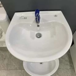 Chậu rửa lavabo treo tường Viglacera V39 chân lửng 17 Chậu rửa lavabo treo tường Viglacera V39 chân lửng