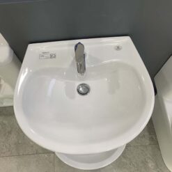 Chậu rửa lavabo treo tường Viglacera V39 chân lửng 19 Chậu rửa lavabo treo tường Viglacera V39 chân lửng