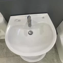 Chậu rửa lavabo treo tường Viglacera V39 chân lửng 19 Chậu rửa lavabo treo tường Viglacera V39 chân lửng