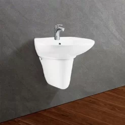 Chậu rửa lavabo treo tường Viglacera V39 chân lửng 20 Chậu rửa lavabo treo tường Viglacera V39 chân lửng