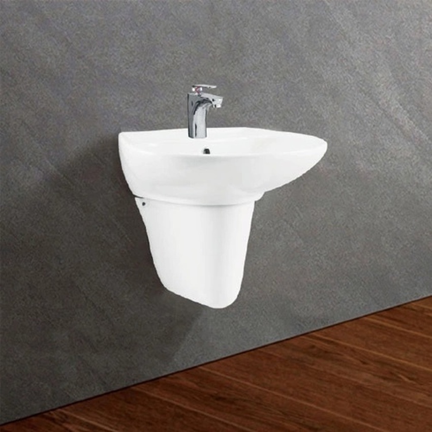 Chậu rửa lavabo treo tường Viglacera V39 chân lửng 11 Chậu rửa lavabo treo tường Viglacera V39 chân lửng