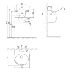 Chậu rửa lavabo treo tường Viglacera V511