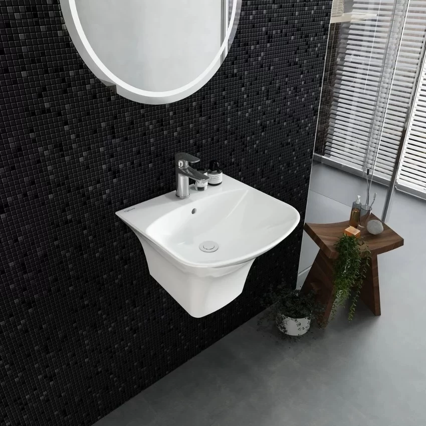 Chậu rửa lavabo Viglacera V64 Chậu rửa lavabo treo tường Viglacera V64 liền khối
