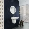 Chậu rửa lavabo treo tường Viglacera VI5 chân lửng 1 Chậu rửa lavabo treo tường Viglacera VI5 chân lửng