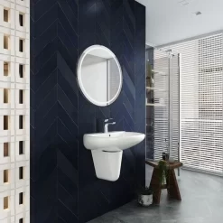 Chậu rửa lavabo treo tường Viglacera VI5 chân lửng