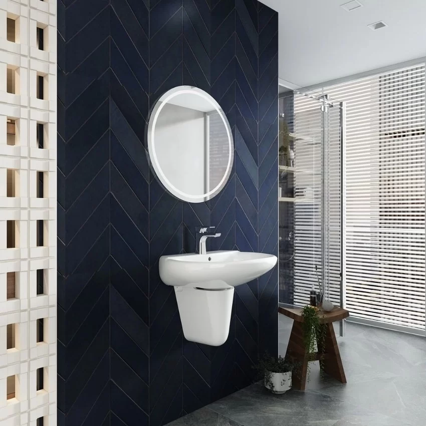 Chậu rửa lavabo treo tường Viglacera VI5 chân lửng 14 Chậu rửa lavabo treo tường Viglacera VI5 chân lửng - SKU: VI5-CHAU+VI5-CHAN