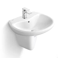 Chậu rửa lavabo treo tường Viglacera VI5 chân lửng 13 Chậu rửa lavabo treo tường Viglacera VI5 chân lửng