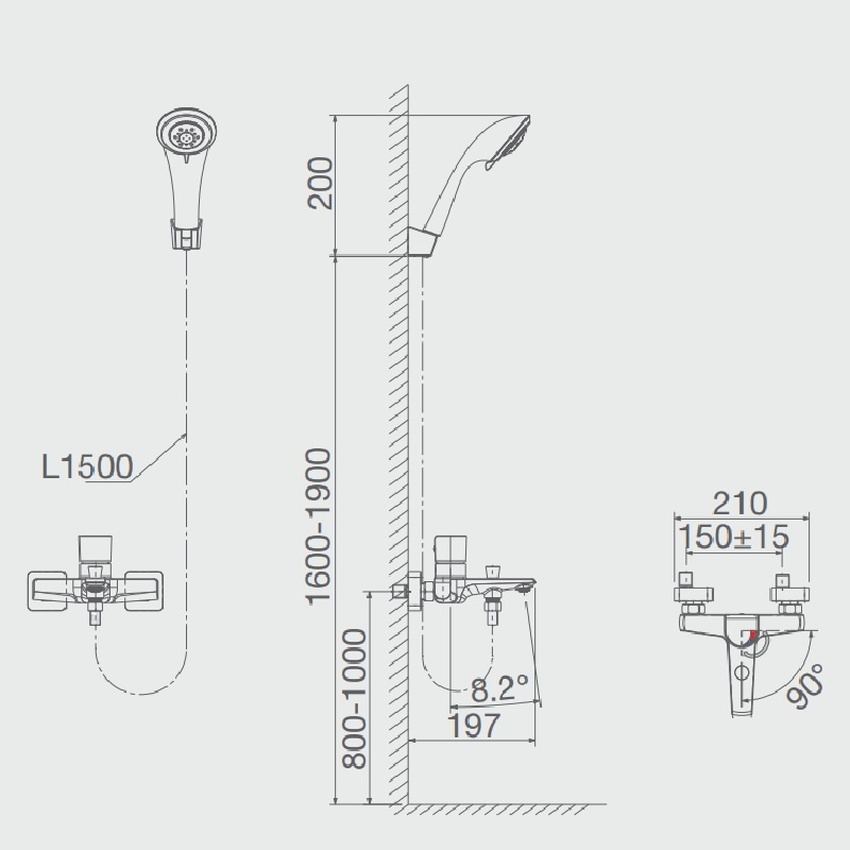 Củ sen tắm nóng lạnh Viglacera VG536 12 Củ sen tắm nóng lạnh Viglacera VG536