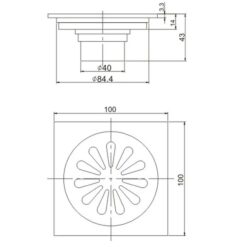 Ga thoát sàn màu đen Miken MK-1010B (Phi 48,60,76,90)