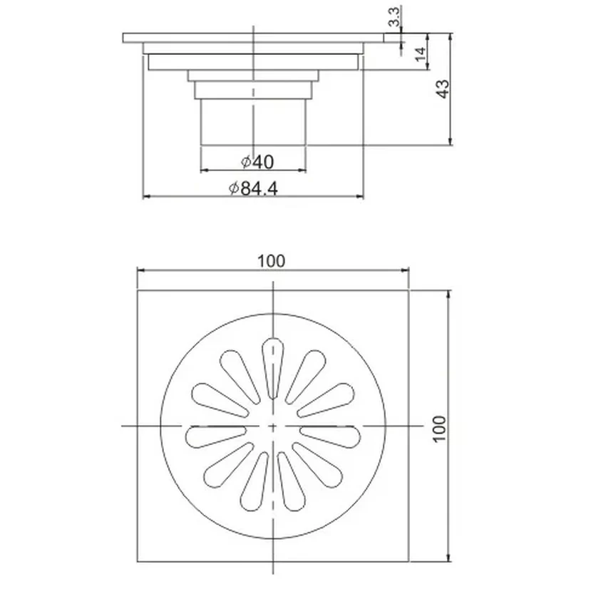 Ga thoát sàn màu đen Miken MK-1010B Ga thoát sàn màu đen Miken MK-1010B
