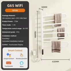 Giàn sấy khăn tắm khăn mặt kết nối APP điện thoại thông minh Miken G65W Wifi
