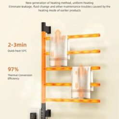 Giàn sấy khăn tắm khăn mặt màu đen kết nối APP điện thoại thông minh Miken G63B-Wifi 12 Giàn sấy khăn tắm khăn mặt màu đen kết nối APP điện thoại thông minh Miken G63B-Wifi